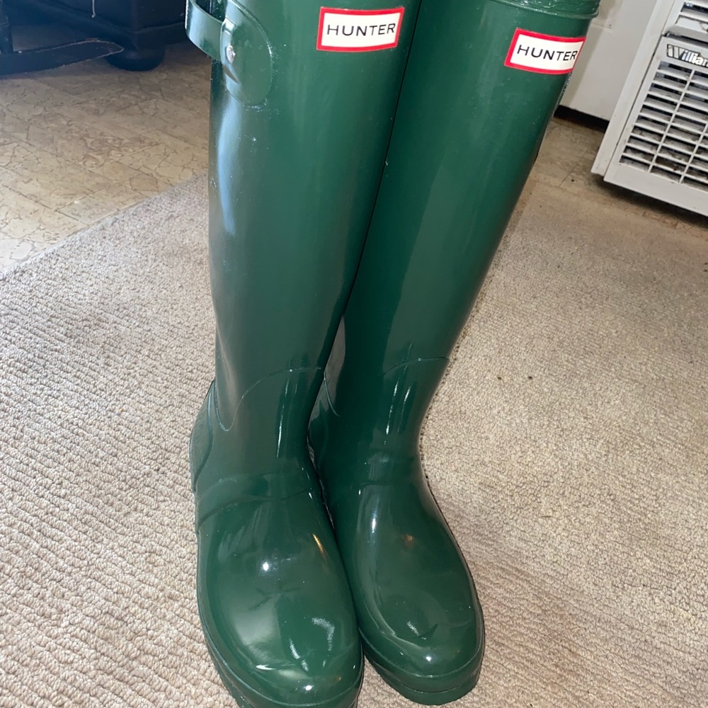 Hunter Rain Boots - Tall - Gloss Green